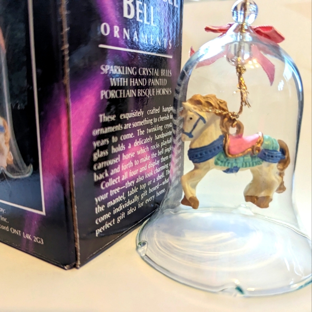 D Vintage Carrousel Bell Ornament with Original Box